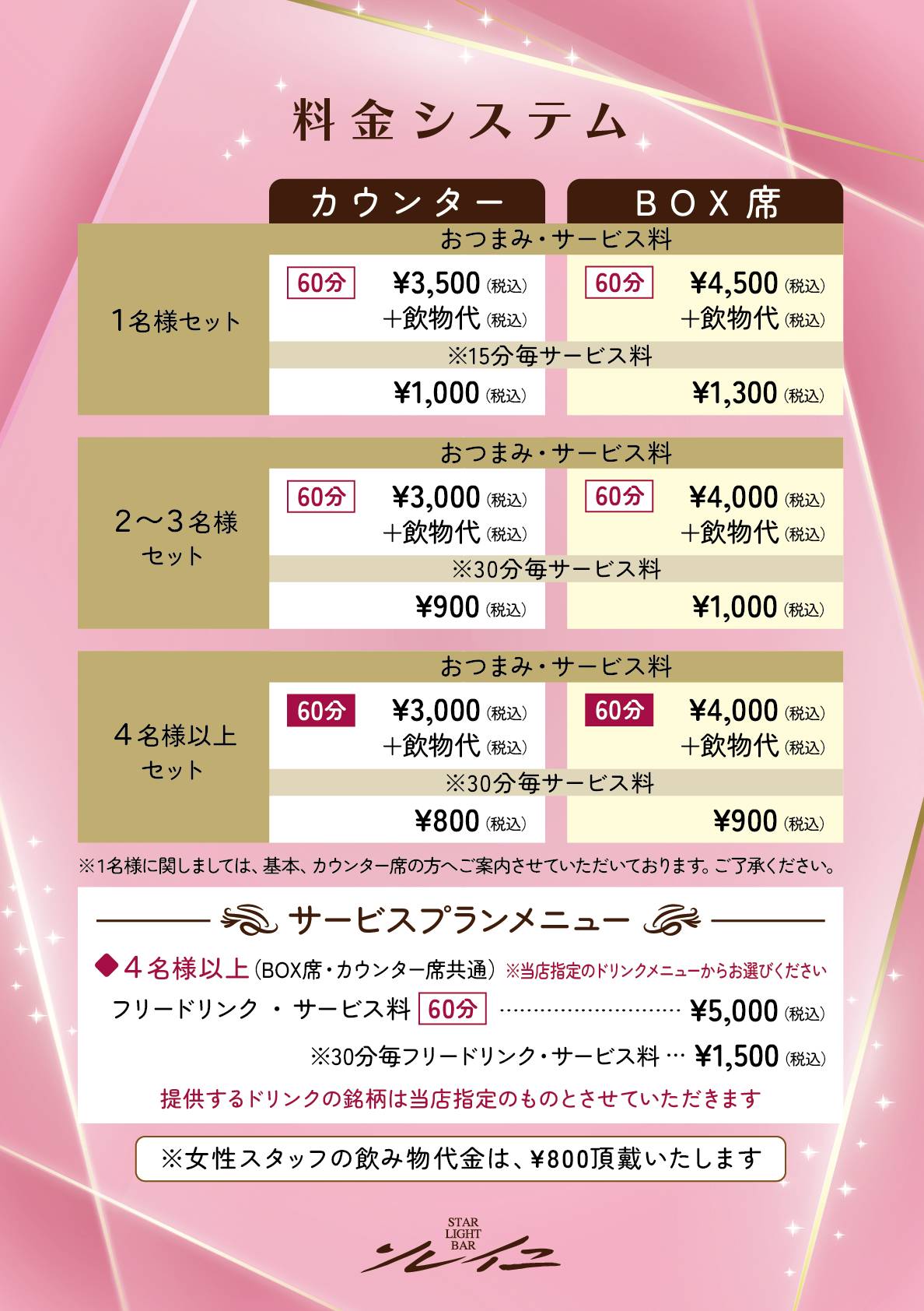 7月1日より【サービスプランメニュー料金】改定のご案内